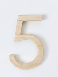 5" Unfinished Wood Century Gothic Numbers