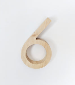 5" Unfinished Wood Century Gothic Numbers