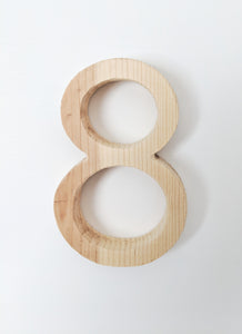 5" Unfinished Wood Century Gothic Numbers