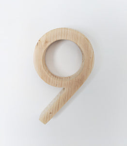 5" Unfinished Wood Century Gothic Numbers
